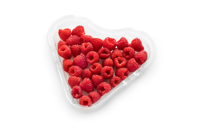 Raspberries - Heart-shaped bowl