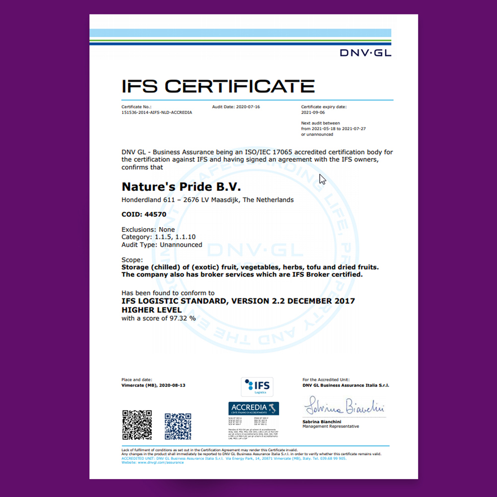 IFS Logistics Certificate