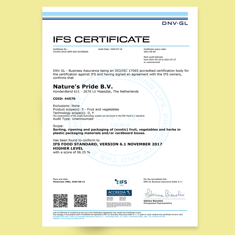IFS Food Certificate